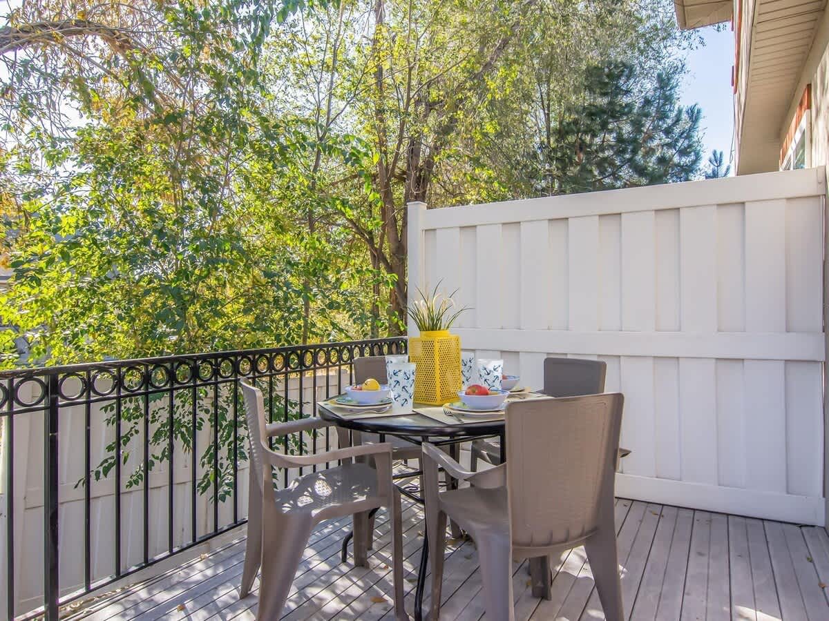 Outdoor deck with seating