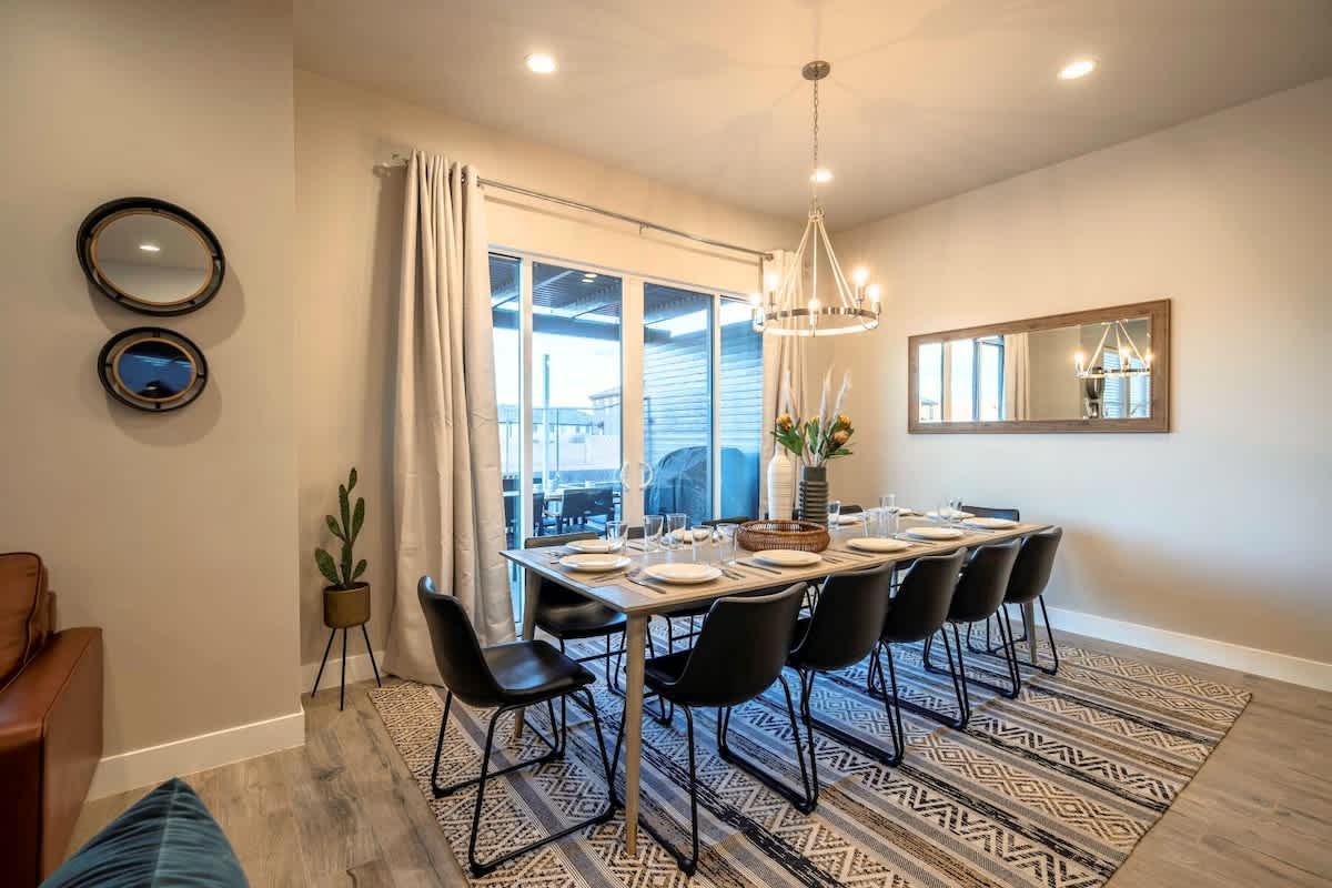 Large dining table seats 12