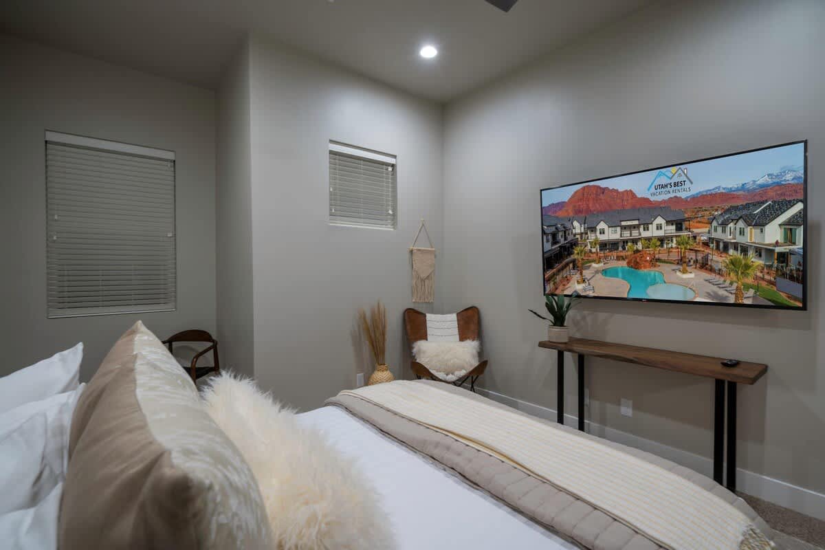 Bedroom 5 with king bed and large TV