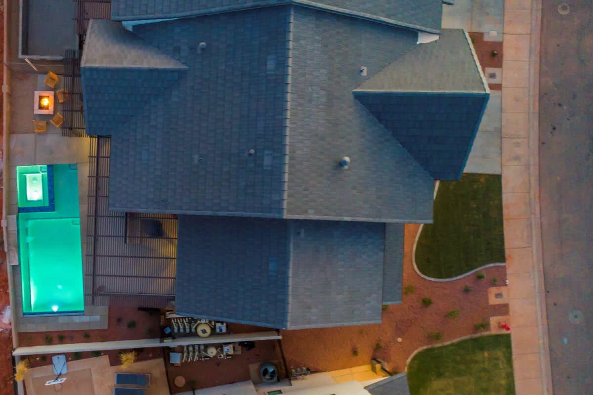 Birds eye aerial view