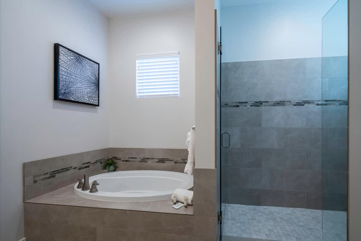 Master bathroom shower and tub
