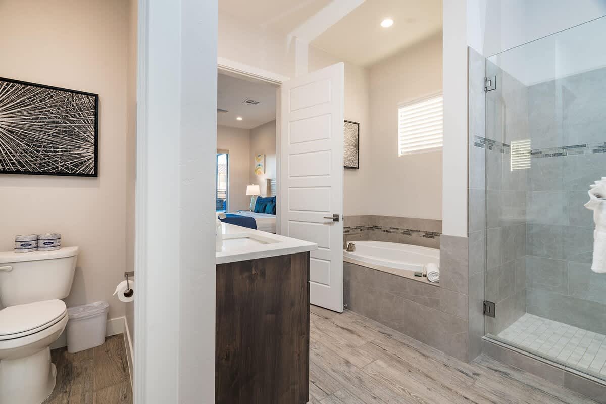 Master bathroom shower and tub