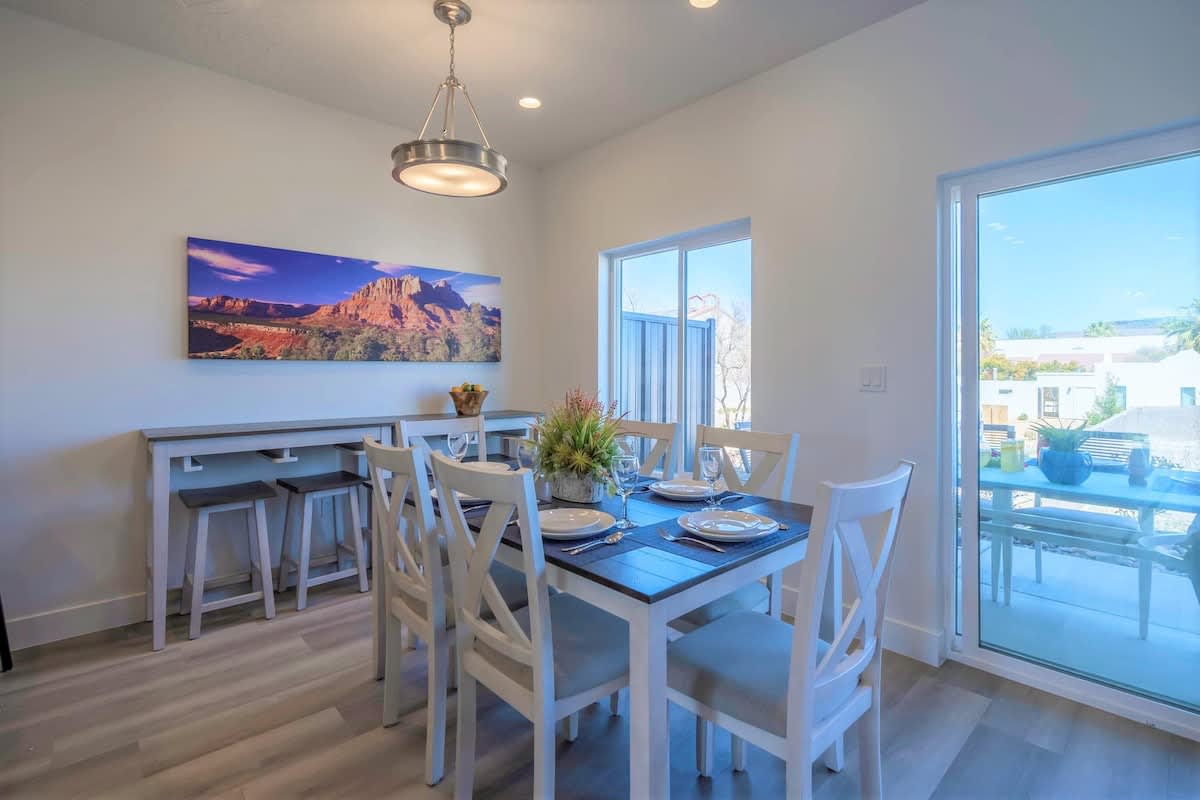 Dining area seats 14 total