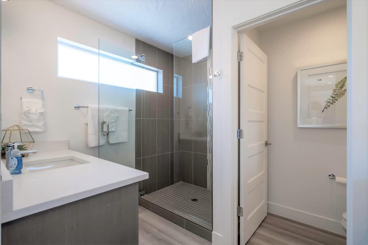 Bathroom 2 with beautiful tile shower