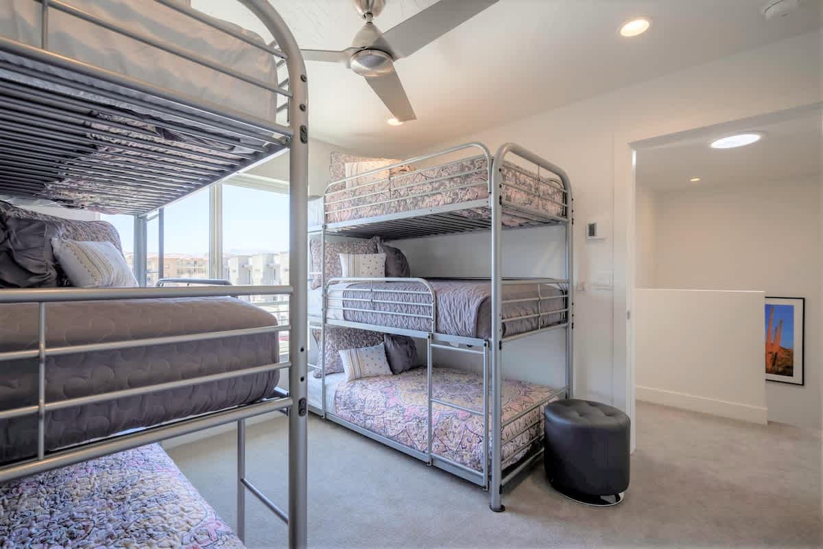 Additional bunk room with 2 full size triple bunks for kids