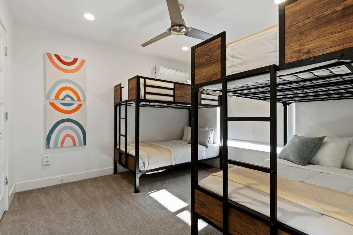 Bunk room with two twin bunks