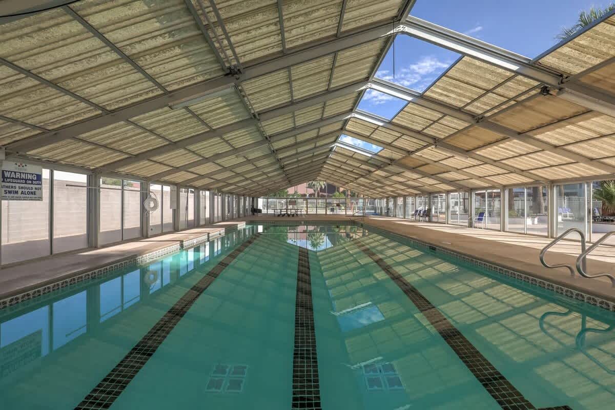 Indoor pool at Las Palmas. Access pass included