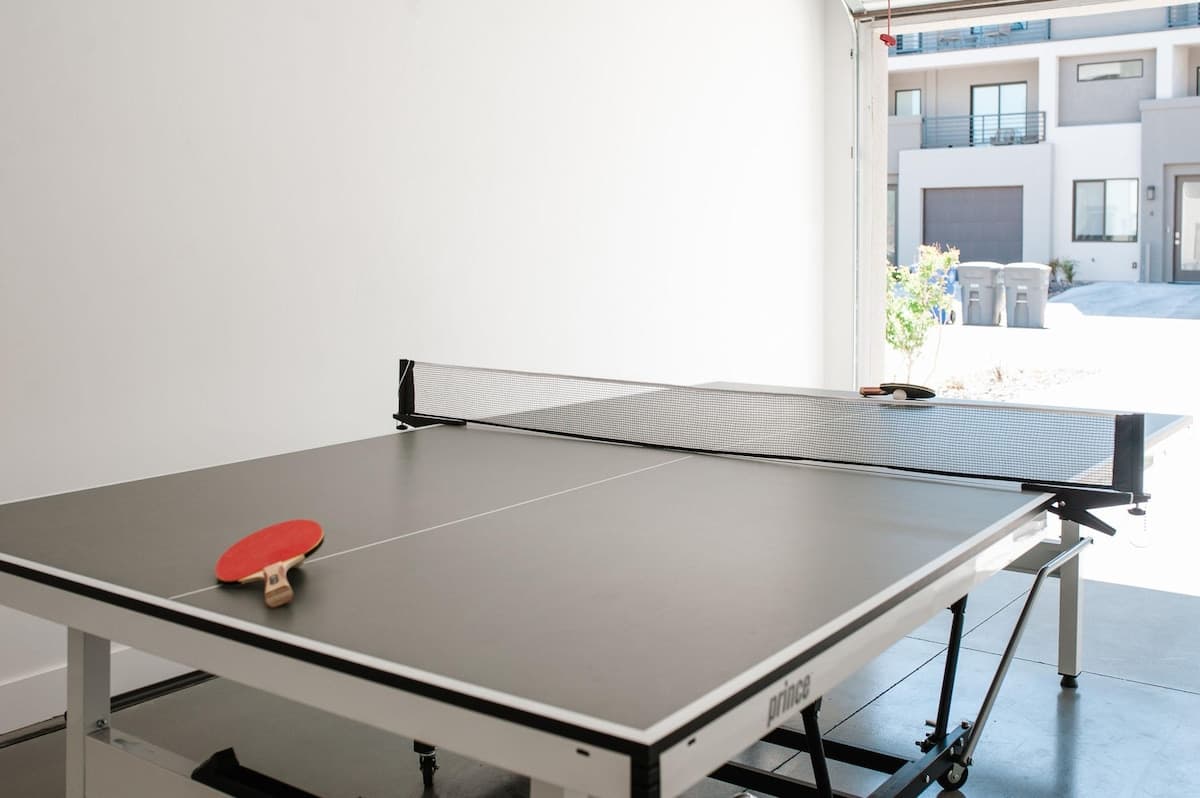 Enjoy ping pong in the garage (folds up to park)