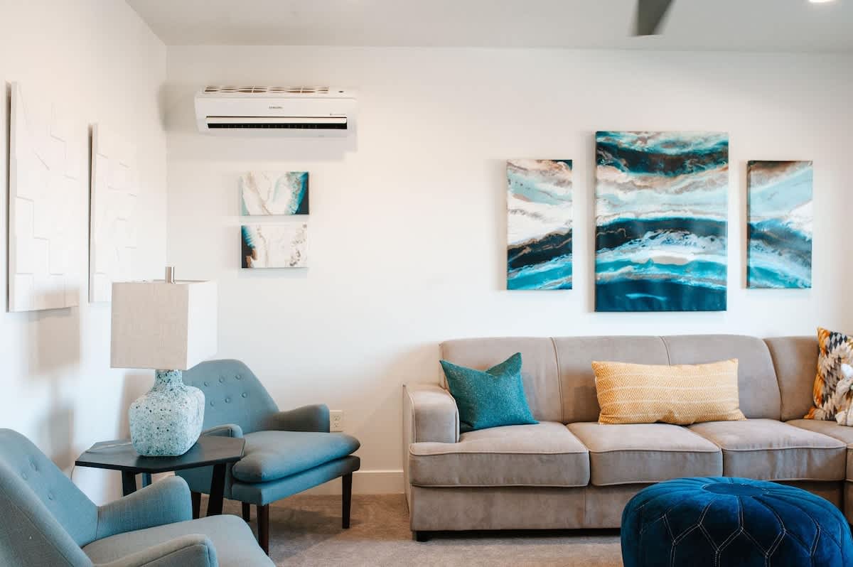 Gorgeous 3rd level family room with gem stone theme
