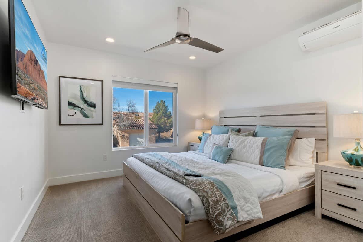Bedroom 2 with beautiful modern light style and TV