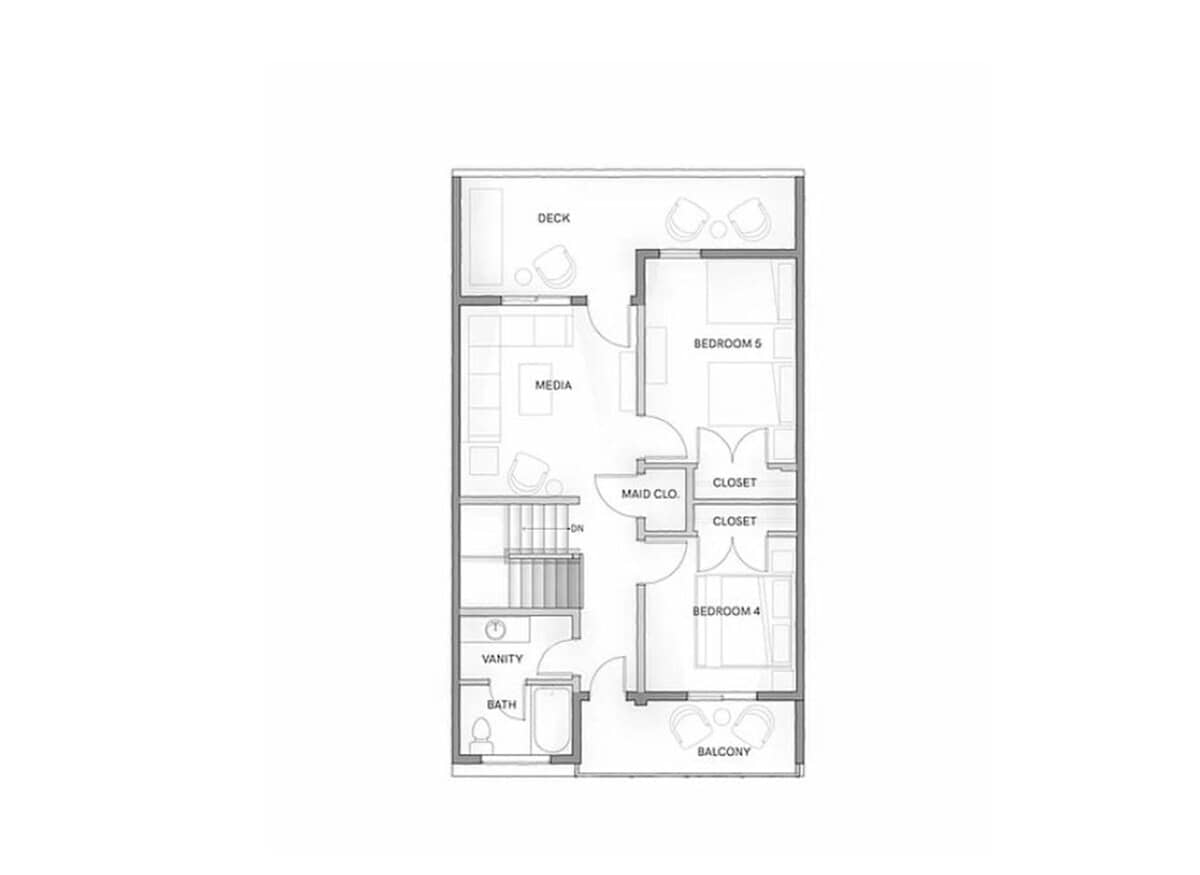 Floor plan level 2 for each home