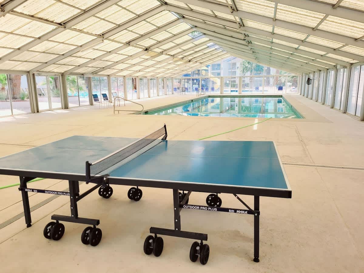 Las Palmas indoor pool with ping pong