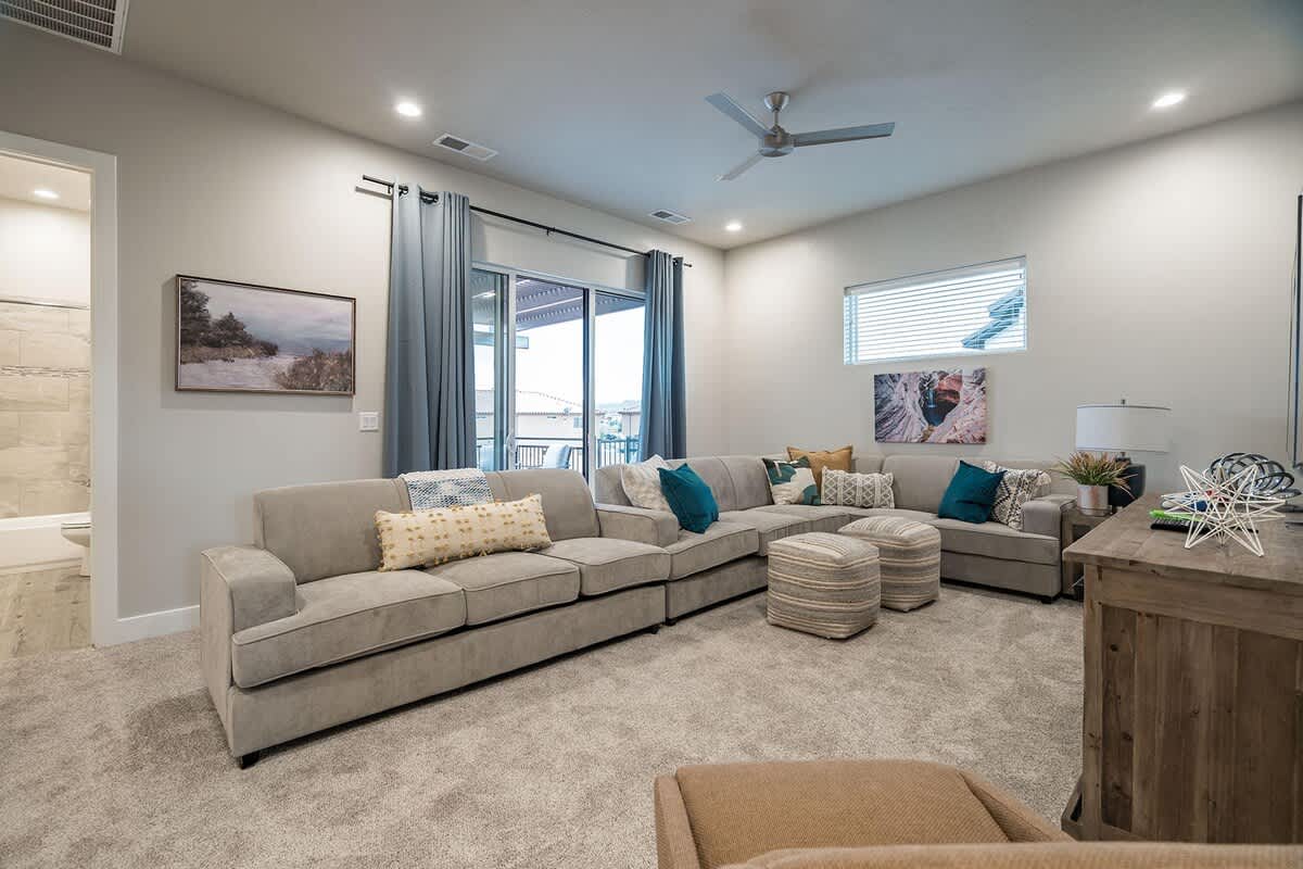 Beautiful comfortable family room on 2nd floor with balcony