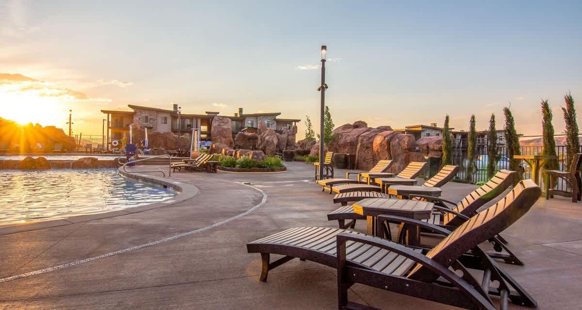 Relax poolside after your adventures