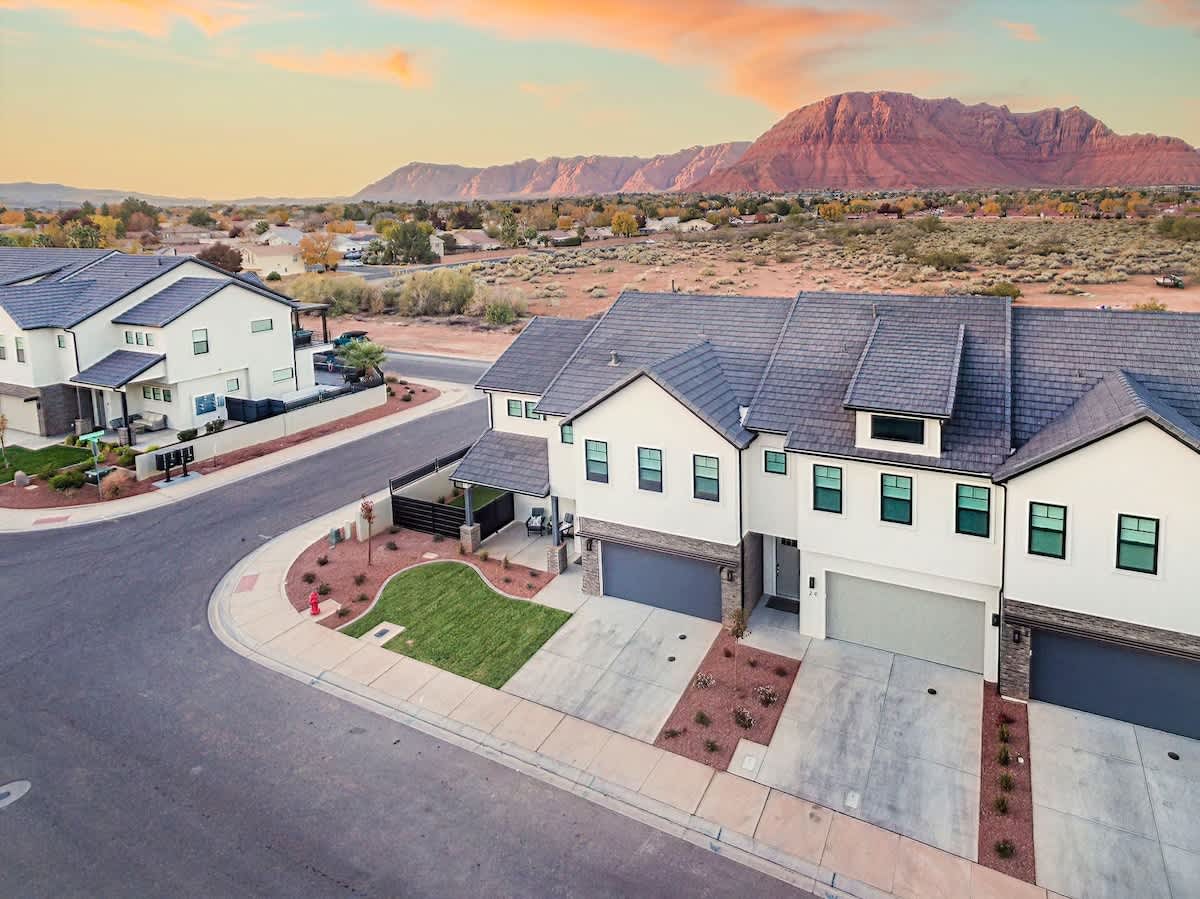Aerial view of house 29 and 30 and stunning setting