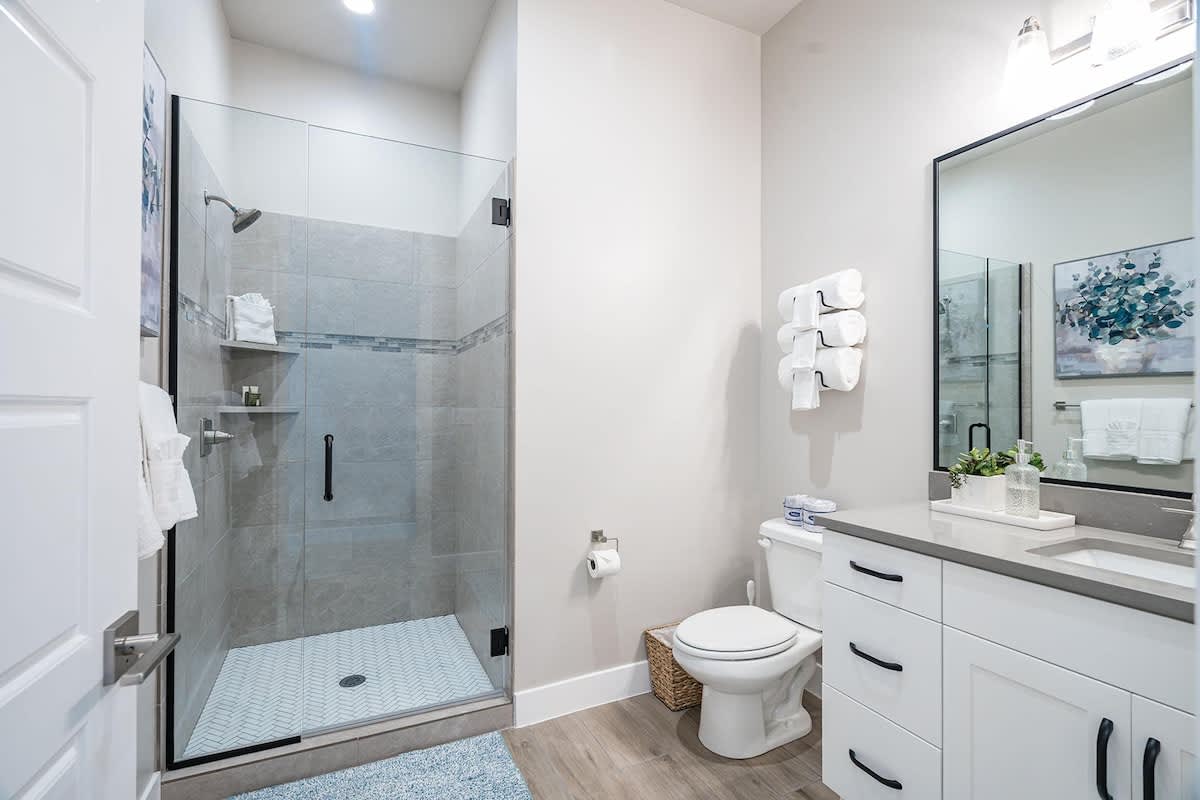 Beautiful bathroom with shower