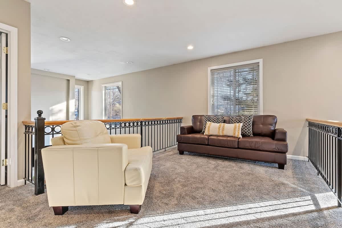 Loft nook with sofa sleeper and chair