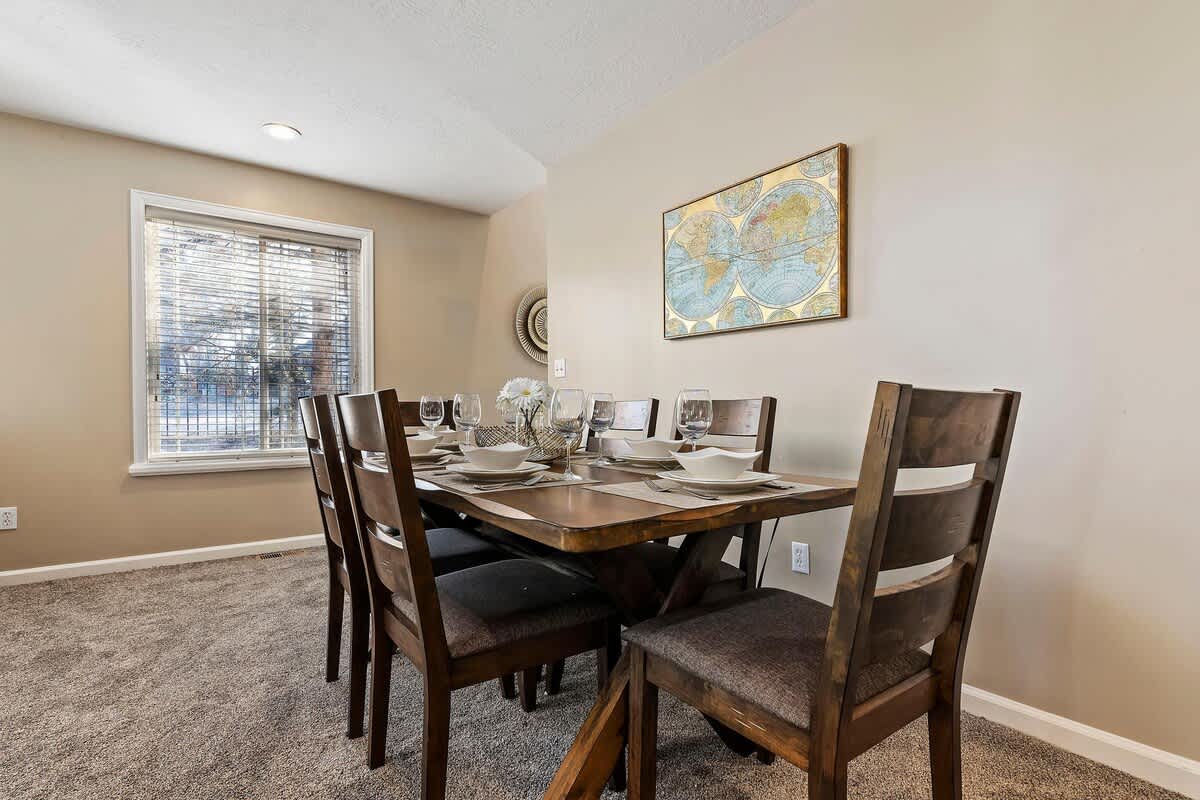 2nd dining table seats an additional 6 comfortably