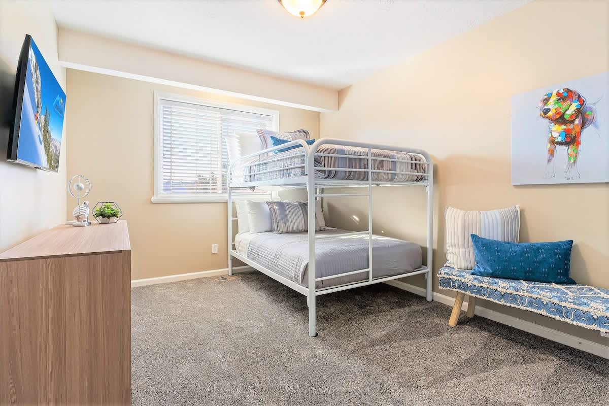 Bedroom 3 with full bunks sleep 2-4