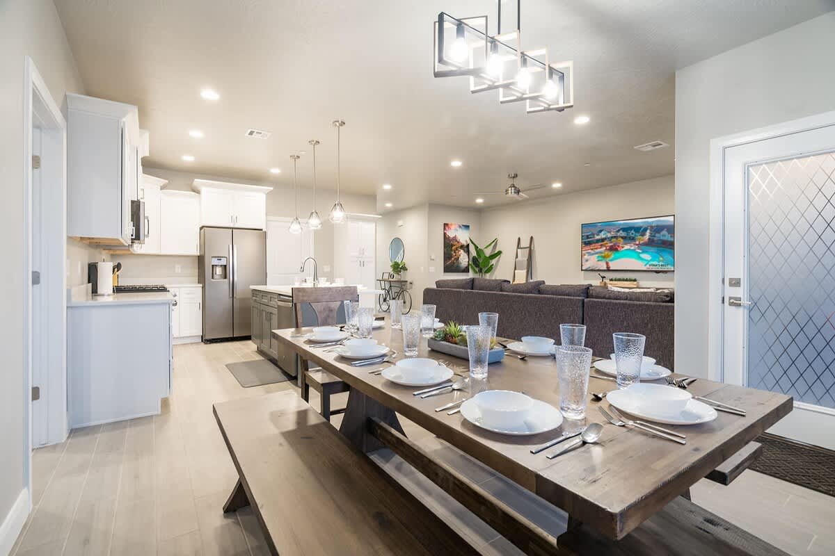 Large dining table seats 10