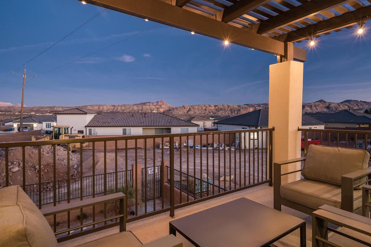Private upper balcony terrace with pergola and seating