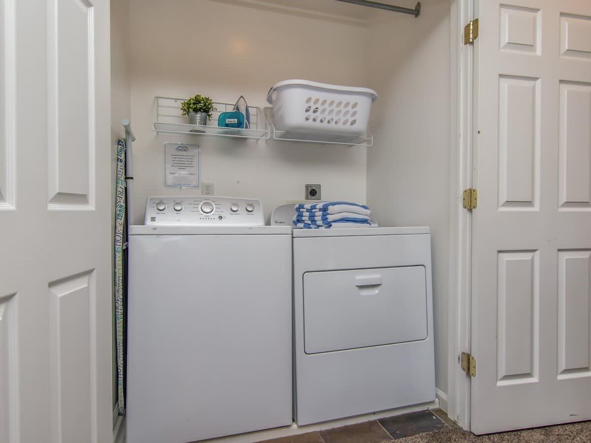 Laundry closet in Union Meadows home