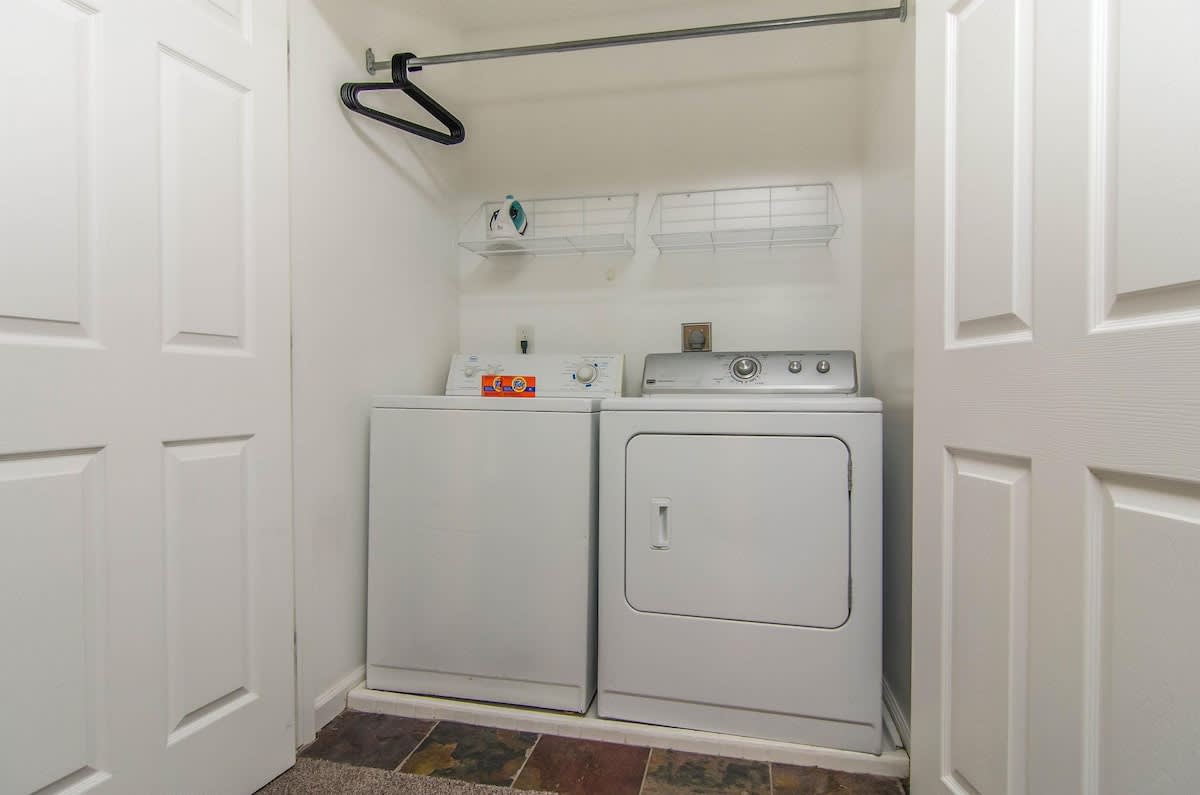 Laundry closet on 2nd level in both units