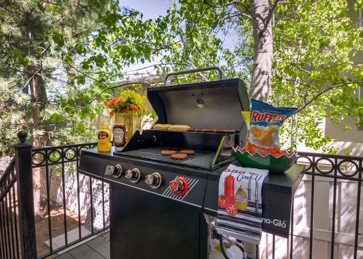 BBQ propane grill provided on each patio