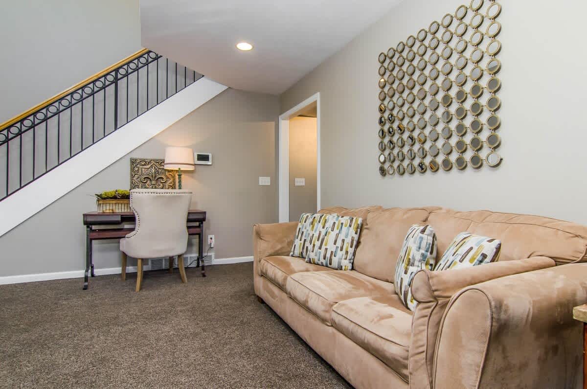 Family room in Union Cove home