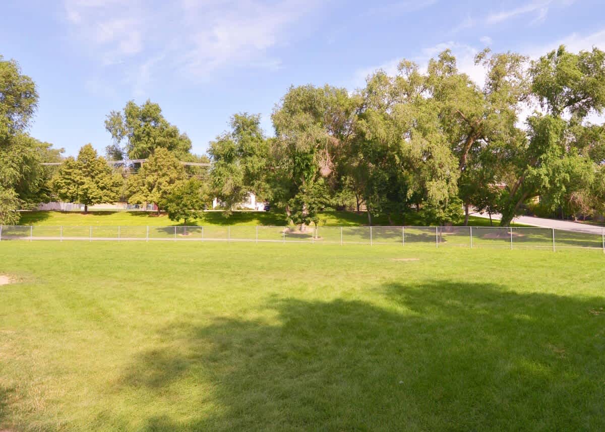 Ball fields in park next door to play