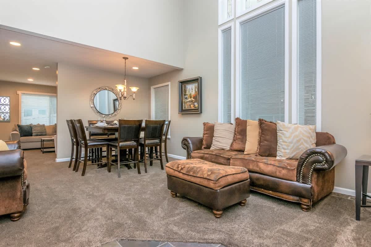 Family room in Union Spruces home