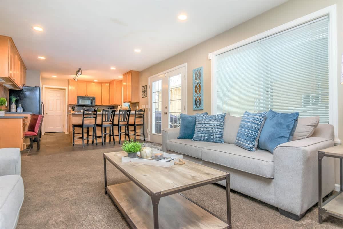 Living room in Union Spruces home