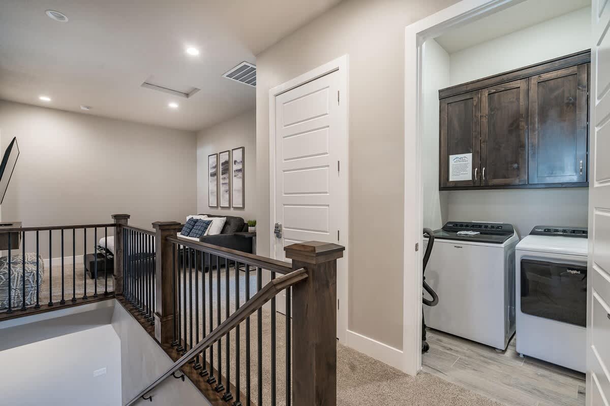 Upstairs family room and laundry room