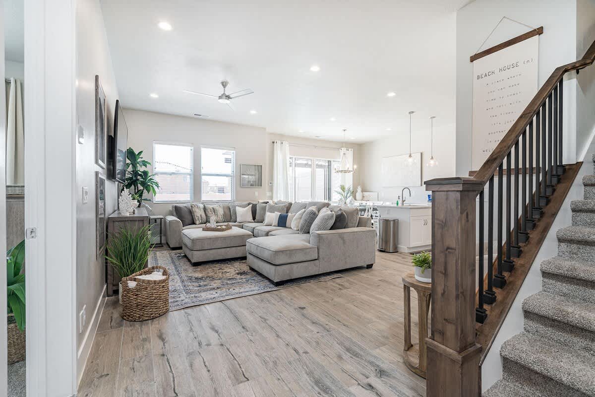 Open concept family room and kitchen 