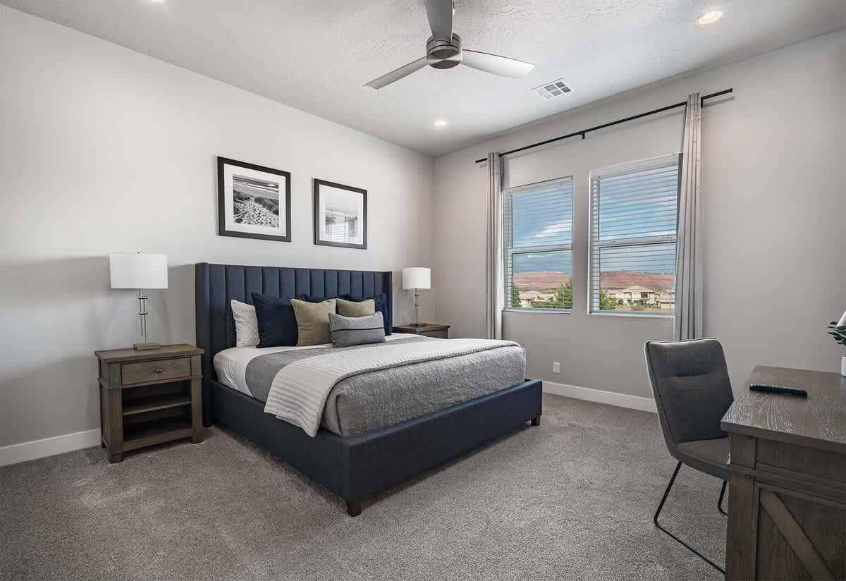 Bedroom 3 with king bed and desk