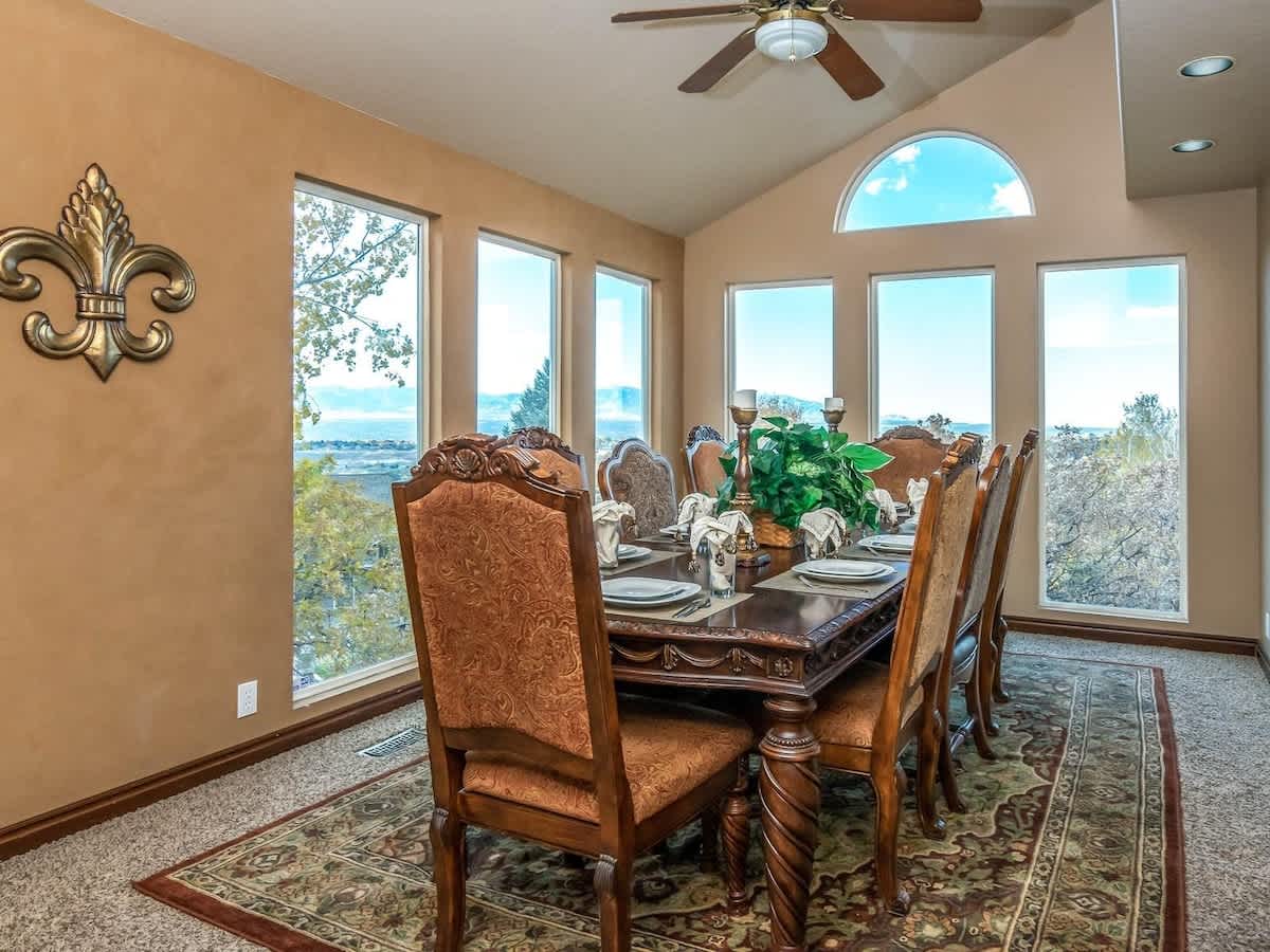 Stunning views from the elegant dining room - seats 8