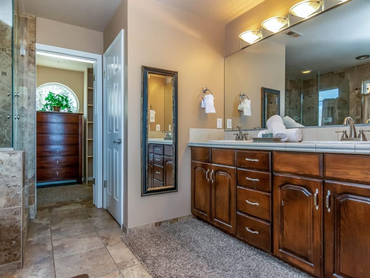 with a tub and shower