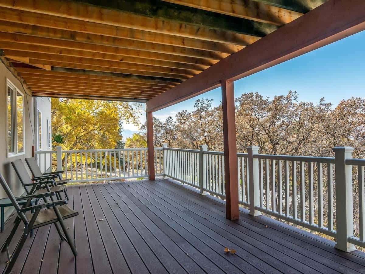  Deck off the basement living room overlooking the backyard