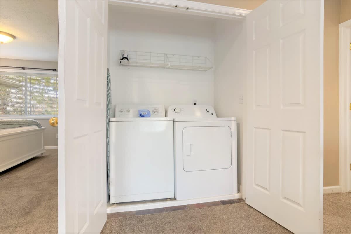 Both homes have laundry closets upstairs