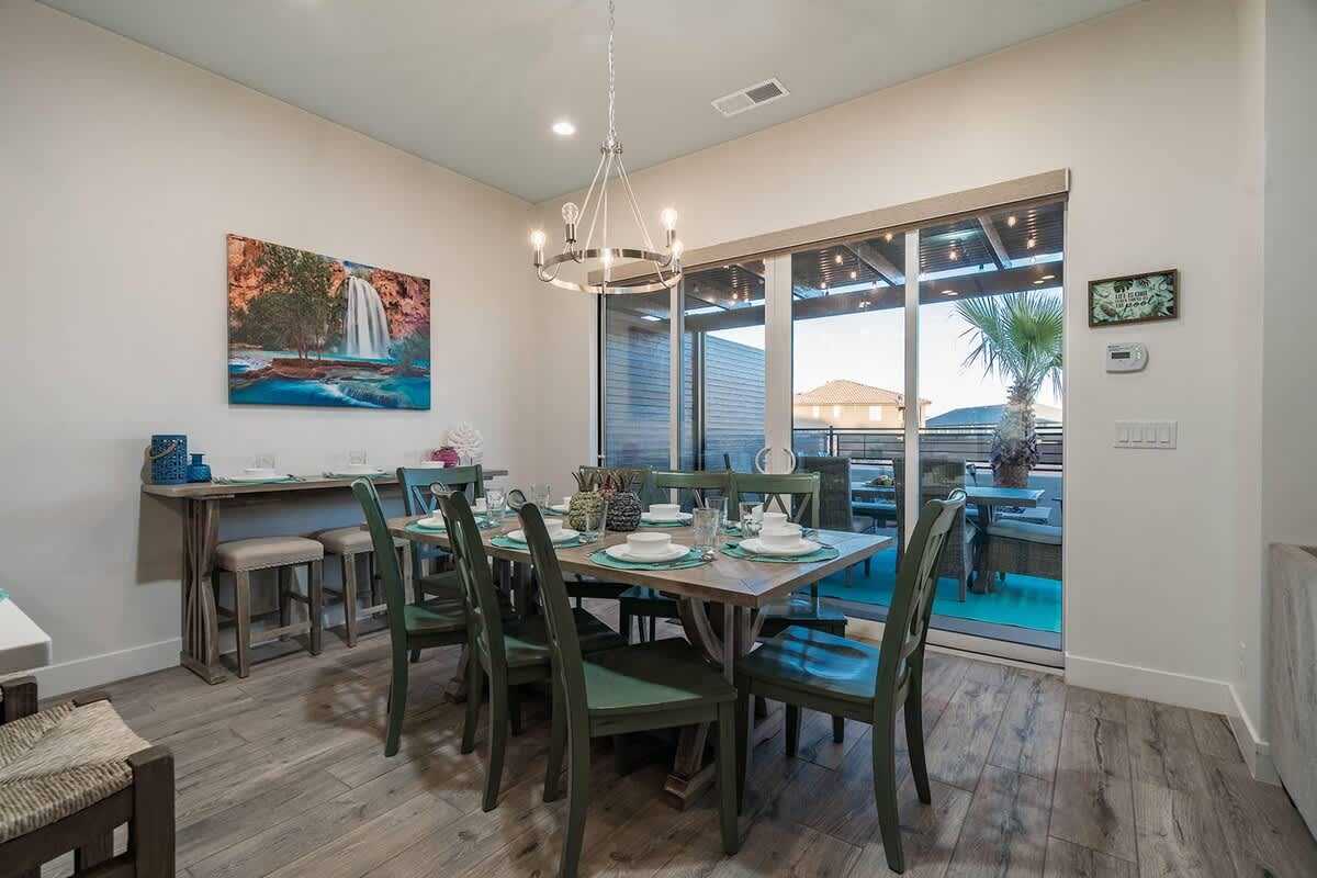 62 - Open concept kitchen and dining area