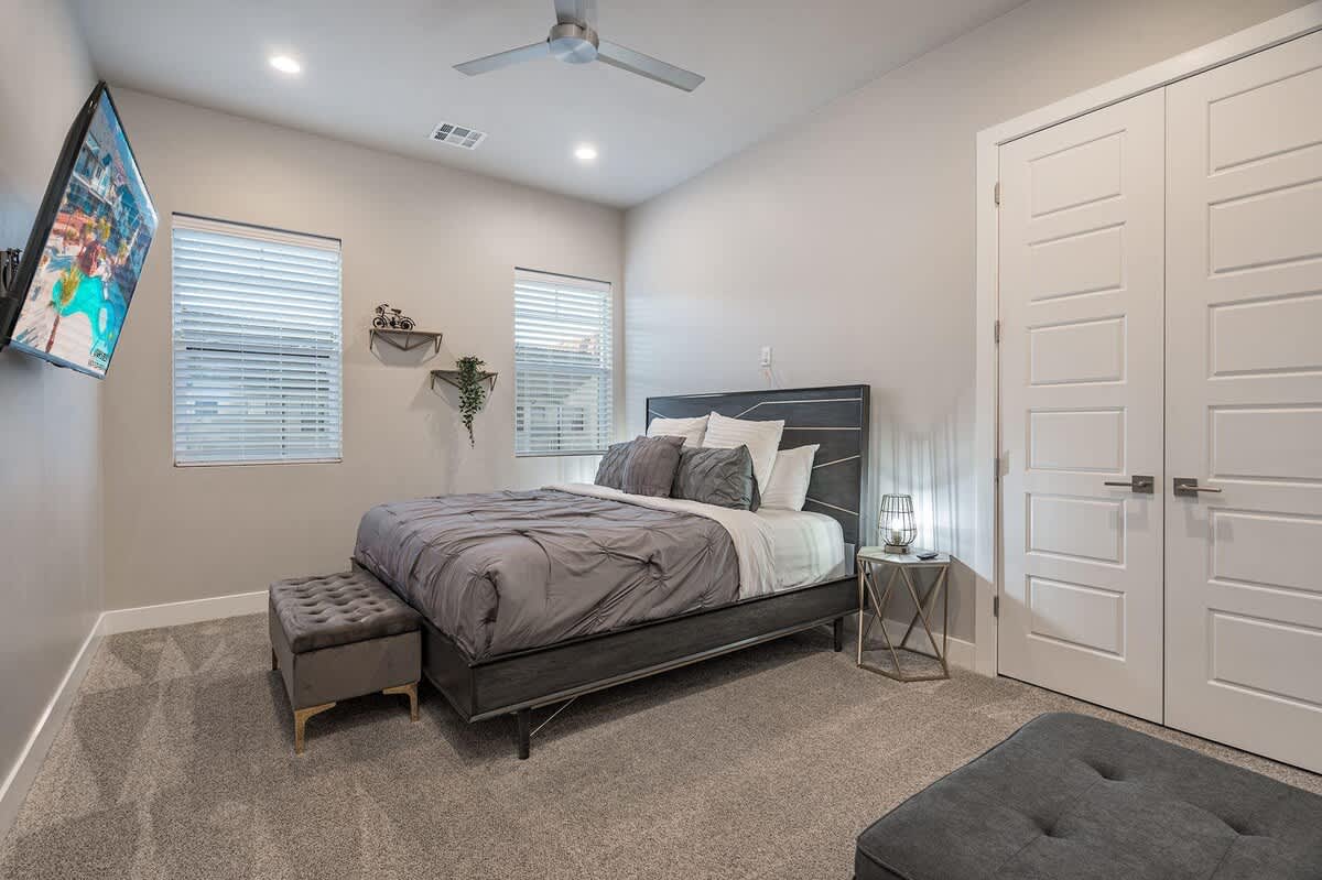 61 - Bedroom 2 with king bed and TV