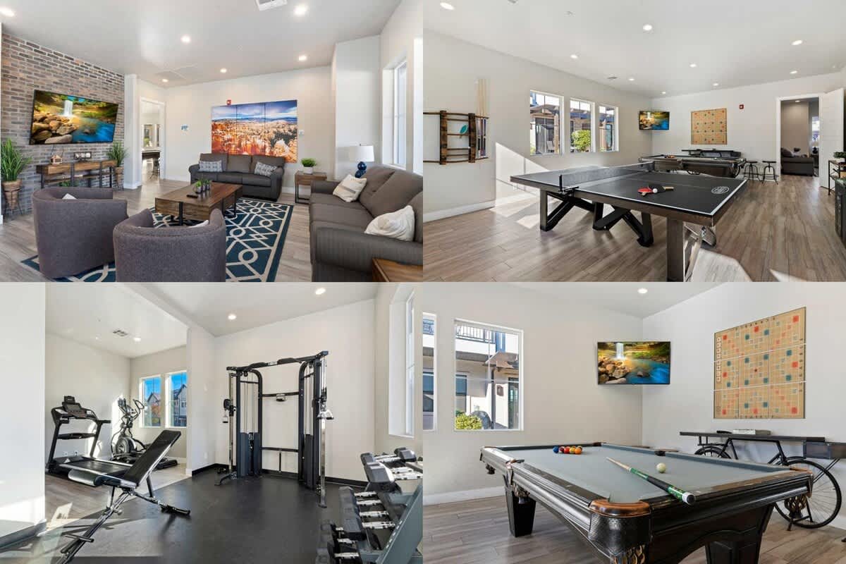 Clubhouse amenities: Gym, billiards, ping pong, lounge