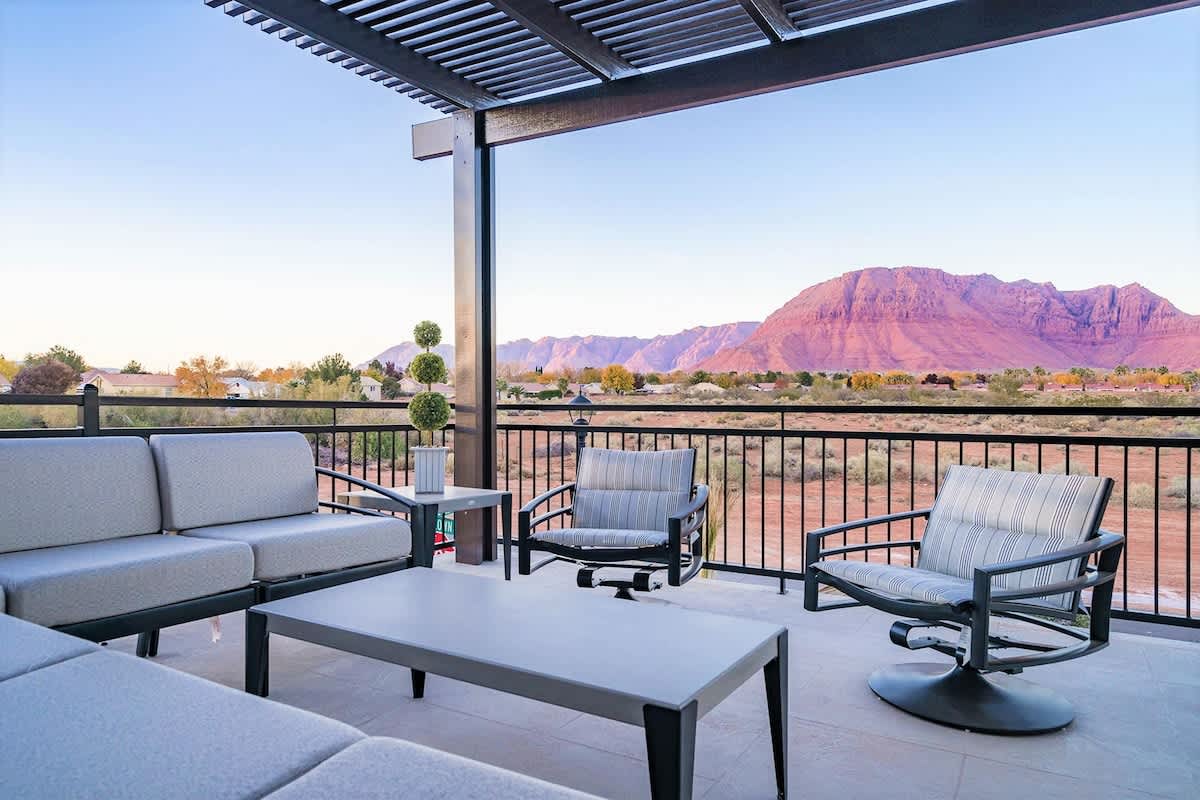 30 - Balcony patio with stunning views and seating area