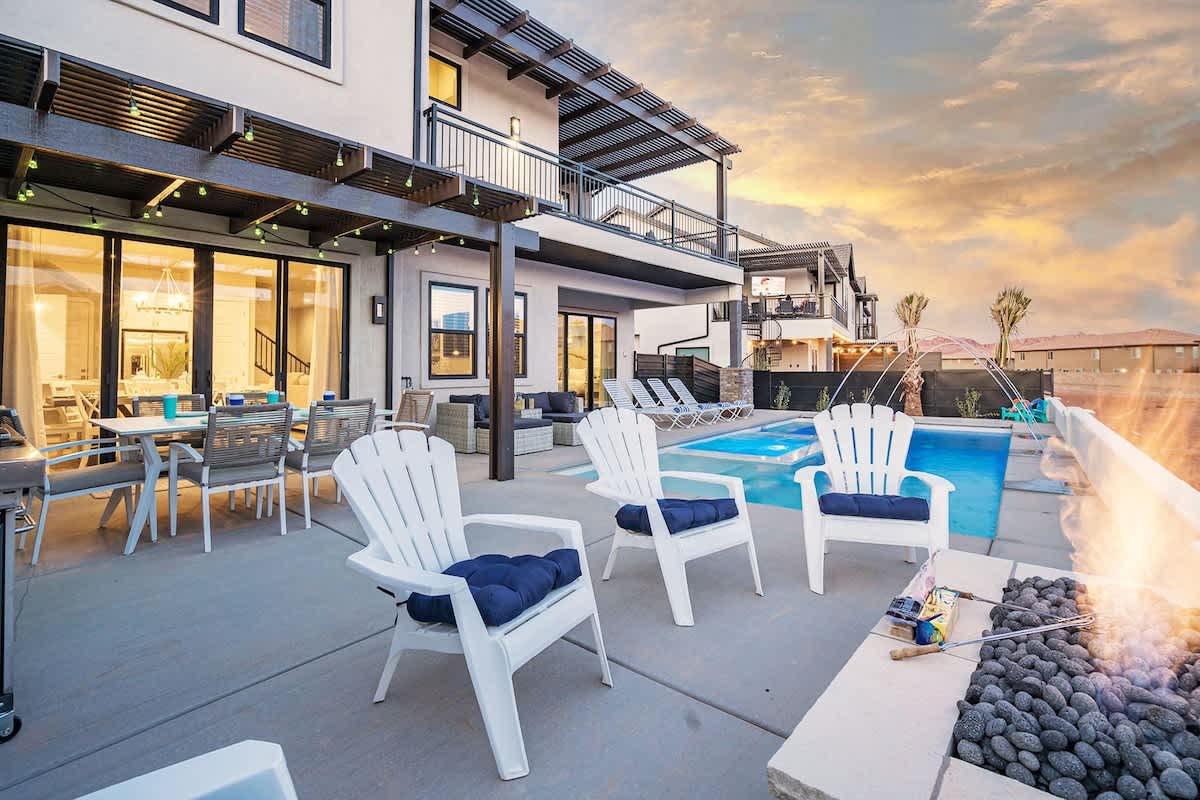 #52 - Private pool and patio dining with fire pit and chairs