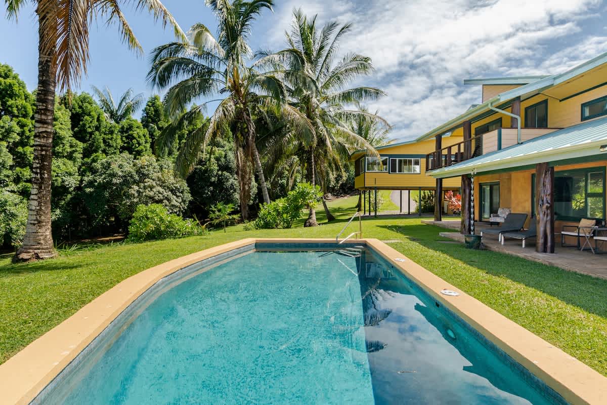 Oceanfront gated estate w/heated saltwater pool.