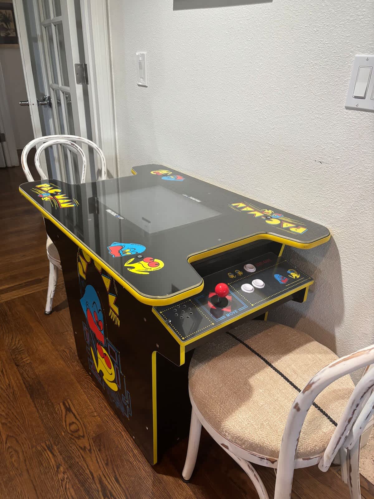Retro Pac-Man arcade table adds fun for all ages—perfect for family game nights, wine country getaways, golf trips, or team retreats looking for a playful break.