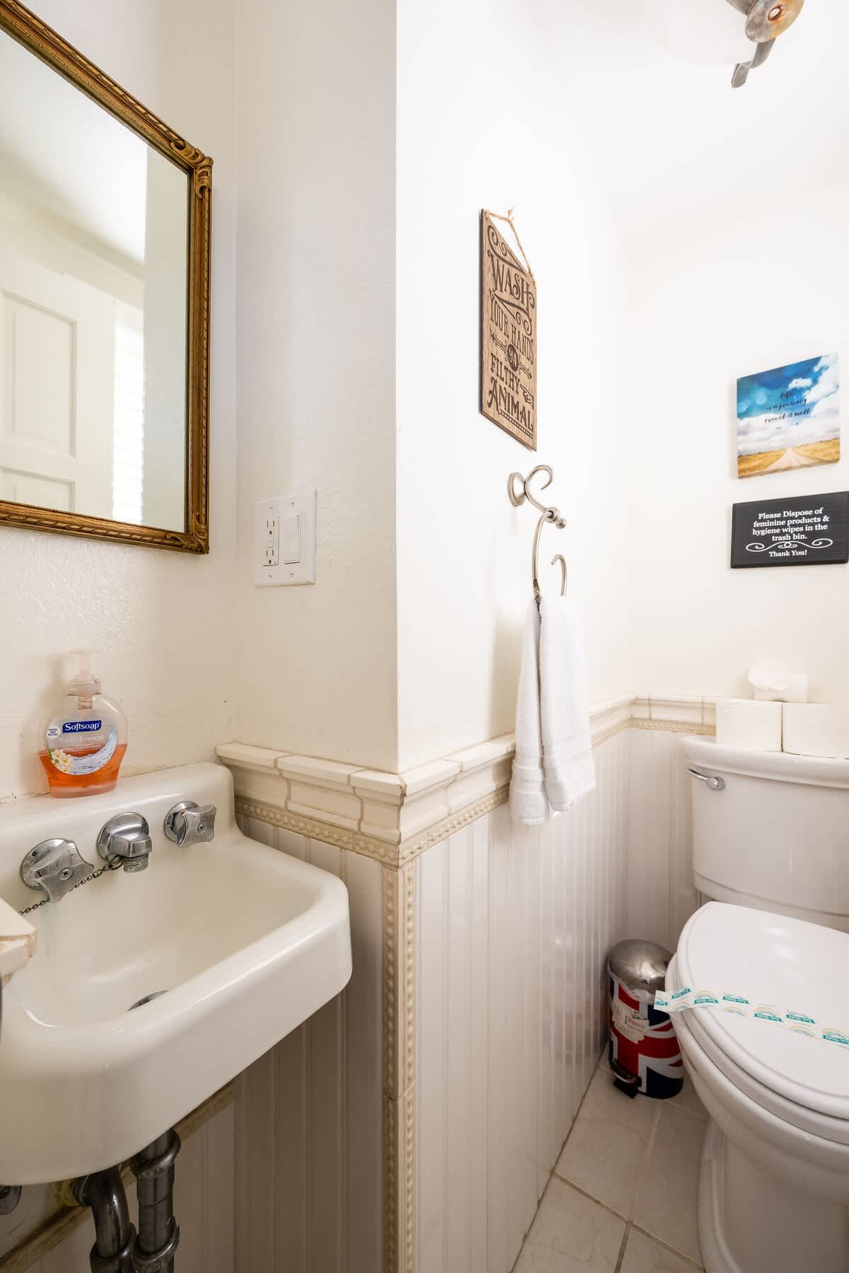 1/2 bath for living room and dinging room