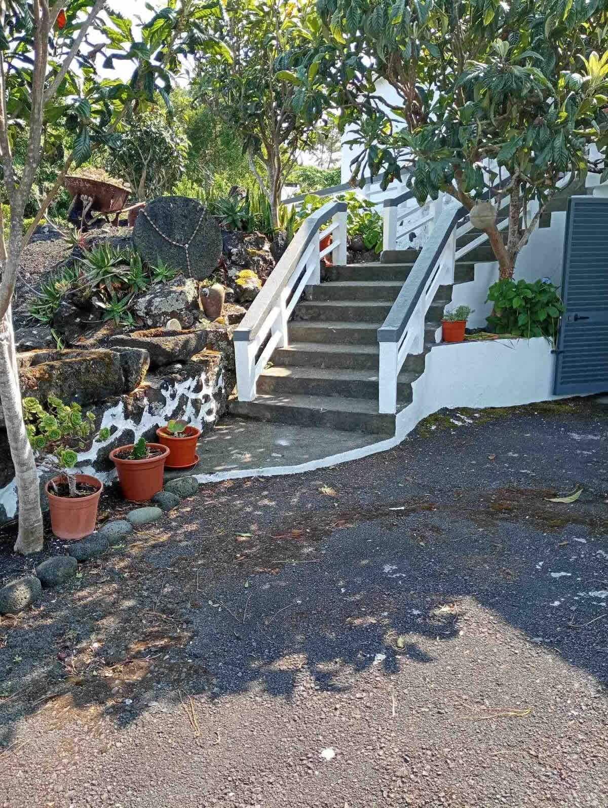 Stairway entrance to the front door.