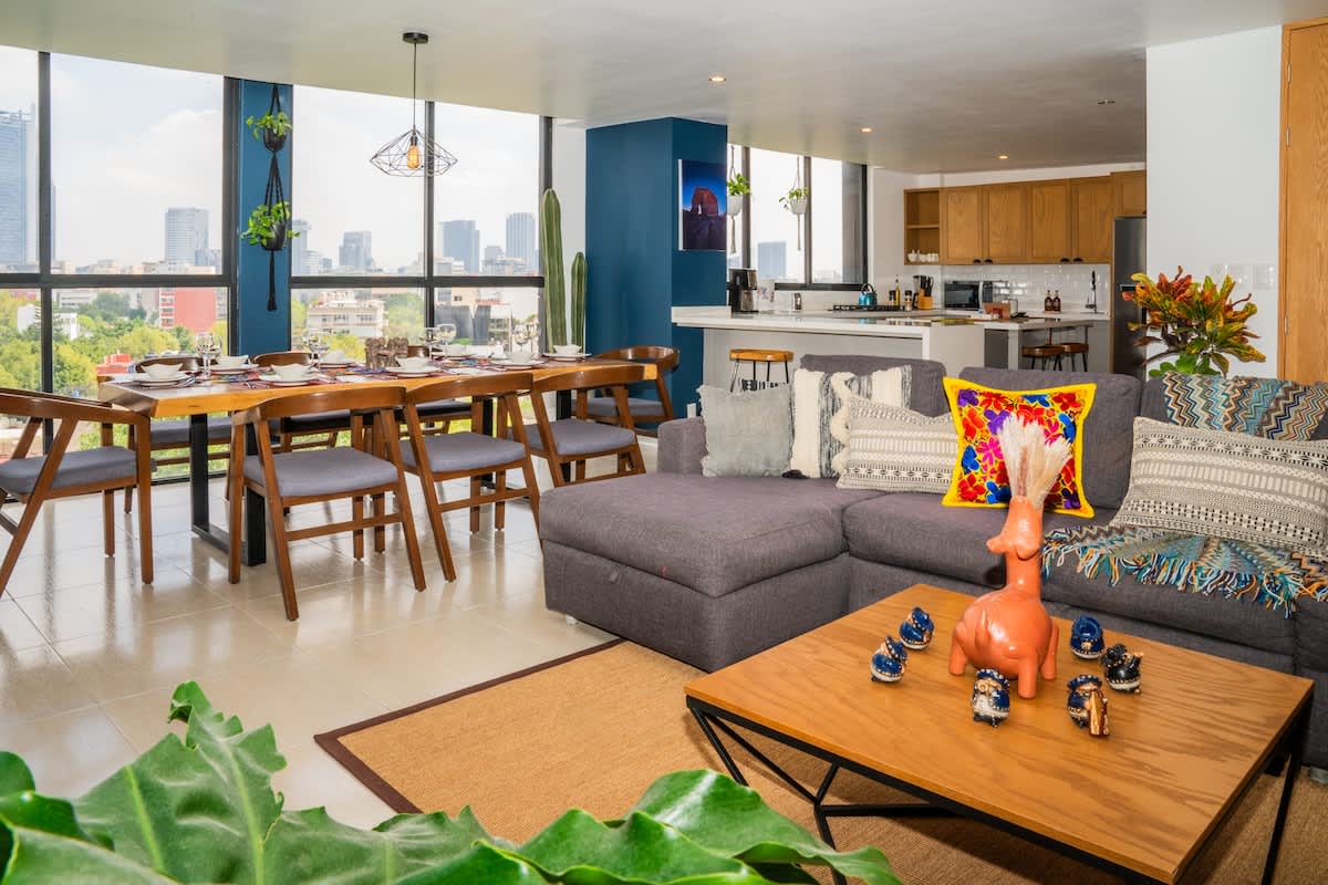Serenity Condesa Condo w/ Castle sunset view & AC — Mexico City, Mexico City — vacation rental