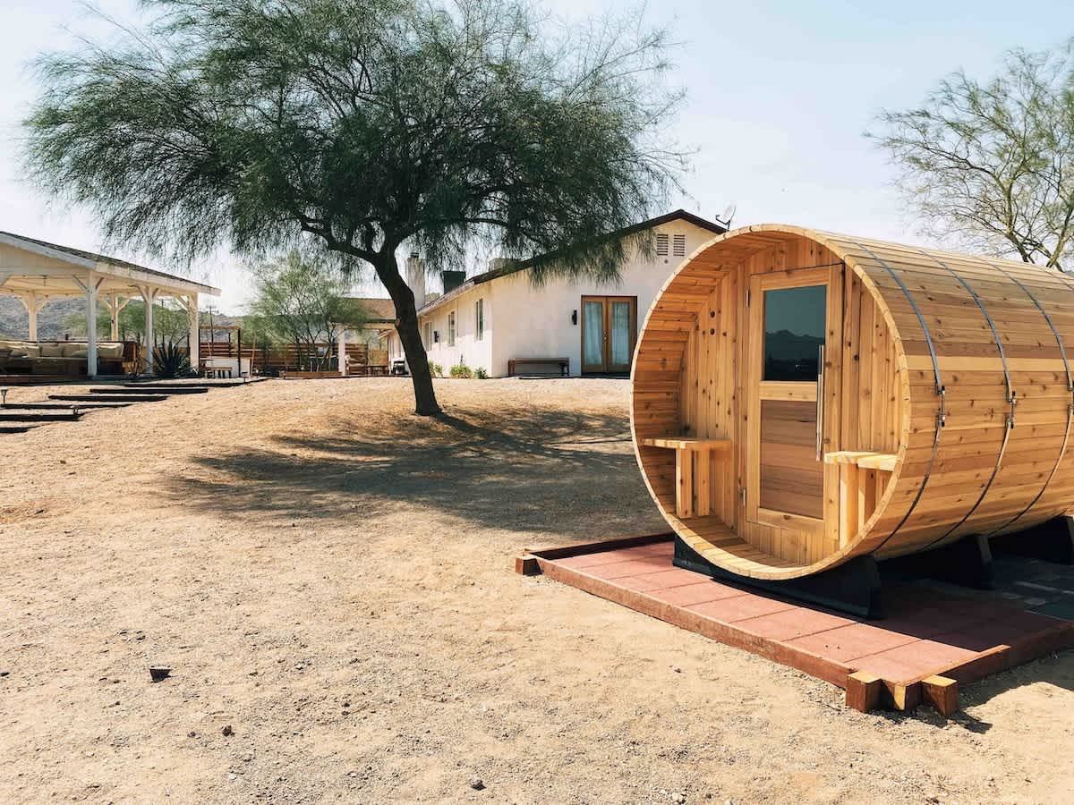 Six person Finnish barrel steam sauna